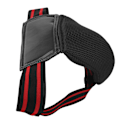 Miniatyrbillede 8 af 8: Boksning Lyskeskål Protector PU Læder Åndbar Jockstrap til Kickboxing Muay Thai Sort