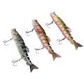 Miniatyrbillede 5 af 8: 3 stk 0,8 Oz 8-segmenterede Multi-leddede Swimbaits Sæt Langsomt Synkende Fiske-agn til Ferskvands Saltvand