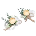 Miniatyrbillede 3 af 8: Corsage Elegant Bærbar Bryllup Brudepige Brudgom Perle Gul Håndleds Blomst Corsage Sæt