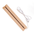 Miniatyrbillede 6 af 7: Rektangulær LED-lys Displayfod Varmt lys USB-interface Træ Art Lights Displayfod til Krystal Glas Akryl 24cm / 9.45in