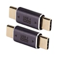 Miniatyrbild 2 av 8: 2st Typ C hane till typ C hane adapter 40Gbps 100W rak mini USB C adapter för bärbar smartphone