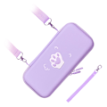 Miniatyrbild 3 av 8: Söt Cat Paw Bärväska PU-läder hårt skyddande skydd med axelrem och handrep för Switch Spelkonsol Lavendel Lila