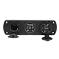 Miniatyrbillede 2 af 8: 3-i-1-laderudtag Panel Dobbelte USB-udtag Panel Cigarettænderudtag LED Digital Voltmeter til Lastbil Marine RV
