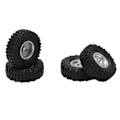 Pikkukuva 3 / 8: 4 kpl 55 mm eturenkaat ja takarenkaat sekä 24 reiän vanteet Axial SCX24 1/24 RC-autolle, hopea