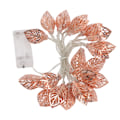 Miniatyrbild 4 av 8: Rose Gold String Lights 20 LED-lampor Vattentät batteridriven urholkade lövlampor String Party Dörr inomhus