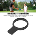Miniatyrbillede 6 af 8: 4 stk. Tennisgrebstrænerhjælp Tennisrackettrænerværktøj til udendørs sportskonkurrencer Sort