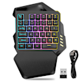 Miniatyrbillede 1 af 8: Enhånds Spiltangentbord 2.4G Trådløst RGB-belysning ABS 35 Taster Gaming-tangentbord til computer