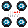 Miniatyrbillede 1 af 8: 4 stk RC bilgummidæk med blå nav V-form til WLtoys 144001 1/14 fjernstyret bil