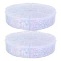 Miniatyrbillede 5 af 8: 2 Æsker Gradient Imitation Perle Halvcirkelformede Ikke-porøse Flad Bagside Dekorativt Tilbehør til Tøj DIY (Pink Blå)