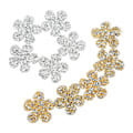 Miniatyrbillede 4 af 7: 10 STK Rhinestone Applikation Patches Gul Sølv Strass Blomform Patches Blomster DIY Håndlavede Patches til Hat
