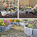 Miniatyrbillede 5 af 8: Havekant Plast Steneffekt Blomsterbed Græs Græsplæne Plante Dekorative Kantpaneler 20 stk.