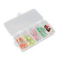 Miniatyrbilde 5 av 8: Fiskedragsett Silikonbeten TPE Soft T Hale med fiskekroker Transparent oppbevaringsboks for ferskvann/saltvann