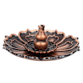 Miniatyrbillede 1 af 8: Mini Kobberlegering Blomform Røgelsespinde Stativ Baseholder Hjem Dekoration (Rød Bronze)
