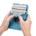 Miniatyrbilde 5 av 8: Kalimba tumpiano mahogni liten bærbar 17-tangenter for nybegynnermusikinstrumenter LTK17S(blå)