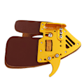 Miniatyrbild 6 av 8: Bågskytte Finger Tab Bågskytte Finger Guard Fingers Skydd för utomhusskytte Recurve Bow Integrerad Design Guld Brunt Läder S