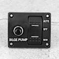 Miniatyrbillede 7 af 8: 3-vejs lænsepumpbryderpanel Auto Off Manuel 12V 24V med LED-indikator Indbygget 15A afbryder