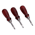 Miniatyrbilde 4 av 7: 3 stk. lærskaftrimmer Sharp profesjonelt trimmesett med trehåndtak for DIY-håndverk lærsnitting