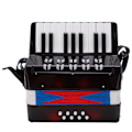 Miniatyrbillede 2 af 8: Harmonika Musikpiano Keyboard Legetøj Rytmeuddannelse Forår Instrument 17 Taster 8 Bas Sort