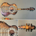 Miniatyrbild 5 av 8: Gitarr metall väggkonst Retro väggdekor hängande väggprydnad för inomhus utomhus kontor hem musik studio dekoration