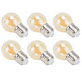Miniatyrbilde 4 av 8: 6 stk Vintage LED-lampe Gull Glass Dimbar G45 E27 4W Glødelamper Varmt lys 360LM