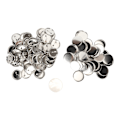 Miniatyrbillede 1 af 7: 100 Sæt Pin Back Button Dele Blanke Jævn Metal Holdbare Clip Button Making Supplies til Badge Craft DIY 50MM