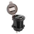 Miniatyrbillede 2 af 8: Dual USB Port Oplader QC 3.0 Hurtigopladning Vandtæt med LED Voltmeter til Bil Båd Yacht ATV RV Rødt LED-lys
