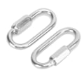 Miniatyrbillede 3 af 8: 2 stk. Hurtigkobling D-Formet Låsekarabiner i Rustfrit Stål med Hex Skrue til Klatring (5 mm)