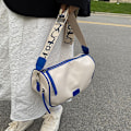 Miniatyrbillede 8 af 8: Kvinder One Shoulder Messenger Bag Moderigtig Enkel Ren Farve Taske Dame Casual Tasker Blå