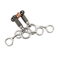 Miniatyrbillede 4 af 8: Heste Gag Ring Snaffle Rustfrit Stål Messing 145 mm Munstik Hestetræningsudstyr
