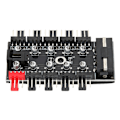 Miniatyrbild 5 av 8: PC Chassi Fläkt Hub Dator Tempreture Regulator 4pin CPU Kylning Hub för datorfodral Med PWM Cable4D Interface