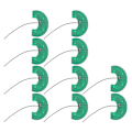 Miniatyrbilde 5 av 8: 10 stk intern antenne U-form 4G 8DBI signalstabilisering PCB kretskort Innbygd antenne
