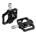 Miniatyrbillede 6 af 8: Dobbeltfunktion Cykelpedal Flade Klipsløse Klamper 3 Forseglede Lejer MTB Cykelpedal til SPDSort