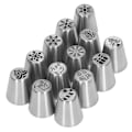 Miniatyrbilde 6 av 8: 13 stk juleblomster frostspisser dyser i rustfritt stål DIY kake dekorasjon tips for muffins dekorasjon
