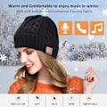 Miniatyrbillede 5 af 8: 3 i 1 Bluetooth 5.0 Musik Beanie Sæt Vinterhat Øreklapper Halsvarmer Handsker Fødselsdagsgave til Mænd Kvinder