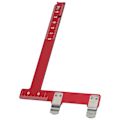 Miniatyrbillede 7 af 8: T-formet bue lineal Foldbar design 2-sidet skala Aluminium legering L bue måleværktøj til sammensatte recurve buer Sort