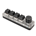 Miniatyrbilde 8 av 8: USB Mini 4-Tastatur med Knott Blå Bryter RGB Bakgrunnsbelysning Dobbel Modus Tilkobling DIY Programmerbar Makro Mekanisk Tastatur