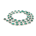 Pikkukuva 7 / 7: 1 Jaardi Rhinestone-koriste 1,5 cm Leveys Malakiivihreä Soikea Rhinestone-nauha Leikattavat Käsintehdyt Strass-ketjut