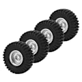 Pikkukuva 3 / 8: 4 kpl RC-ajoneuvon renkaat Renkasetti 55 mm alumiini etu- ja takarenkaat Axial SCX24 1/24 RC-auto Crawler Hopea