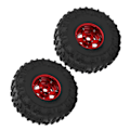 Miniatyrbillede 5 af 8: 2 stk. 1,9 tommer hjulfælgssæt Metalfælge gummidækssæt til Axial SCX10 1/10 RC Crawler CarRød og Sort