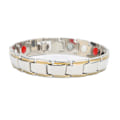 Miniatyrbillede 1 af 8: Moderigtigt magnetarmbånd Titanstål Elegant magnetisk terapiarmbånd til mænd kvinder (sølvguld)