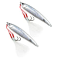 Miniatyrbilde 4 av 8: 2 stk Metall Havfiske Lure Langt Kast Jigging Jernplate Hard Agnsfiske Kunstig Agnsfiske 80g
