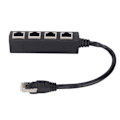 Miniatyrbilde 5 av 8: RJ45 Splitter Adapter 1 til 4 Port Jevn overføring Utmerket tilkobling Nettverkskabel Adapter