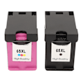 Miniatyrbilde 3 av 8: 2 stk svarte 65XL blekkpatroner erstatning for HP for Envy 5055 5052 5010 for DeskJet 3755 2600 3752 2652 for AMP 100