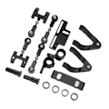 Miniatyrbillede 7 af 8: RC Aluminium Øvre og Nedre Suspensionsarm Styrekop Hex Adapter Metal Tilbehørssæt til WPL D12 RC Bil Sort
