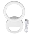 Miniatyrbillede 1 af 8: Clip On Ringlys til telefon 180 graders rotation 3 farver LED Selfie Ringlys til telefon Tablets Bærbare computere Hvid