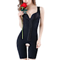 Miniatyrbillede 2 af 8: 3-rækkers kroge Shapewear Kompressionsbeklædning Midjetræner Butt Lifter Post Partum Åben Butt Body Shaper Sort XL