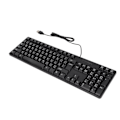 Miniatyrbillede 7 af 8: Arabisk tastatur 104 taster USB-interface kablet design Sort ABS-material Kontor tastatur til stationære computere