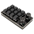 Miniatyrbild 2 av 8: Minitangentbord 12 tangenter 2 knoppar Blå Switch RGB Bakgrundsbelyst Plug and Play Programmerbar knappsats för Gaming Office Media