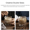 Miniatyrbillede 3 af 8: 2 stk dobbelvæggede kopper 200ml glas tegnede søde kat dobbelvæggede kaffekopper til hjemmekontor
