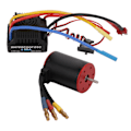 Miniatyrbild 3 av 8: Borstlös Motor 80A ESC-kit Vattentät Elektrisk Hastighetsregulator med 4mm Bananplugg för 1/8 1/10 RC-bil 3650‑3100kV